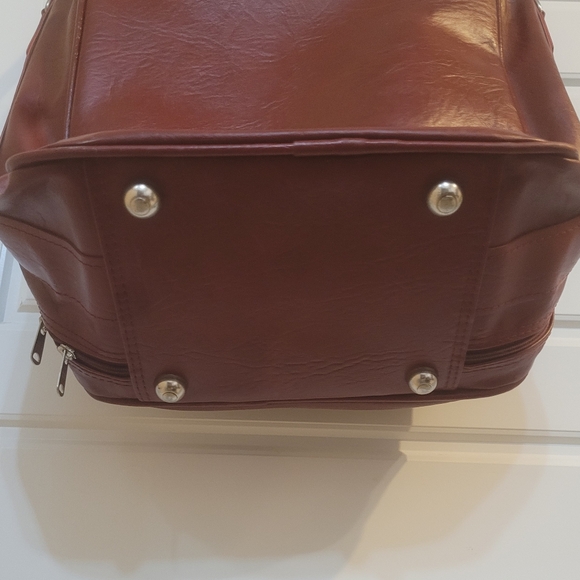 1970s Vintage Samsonite Burgundy Leather Bag - Picture 5 of 6